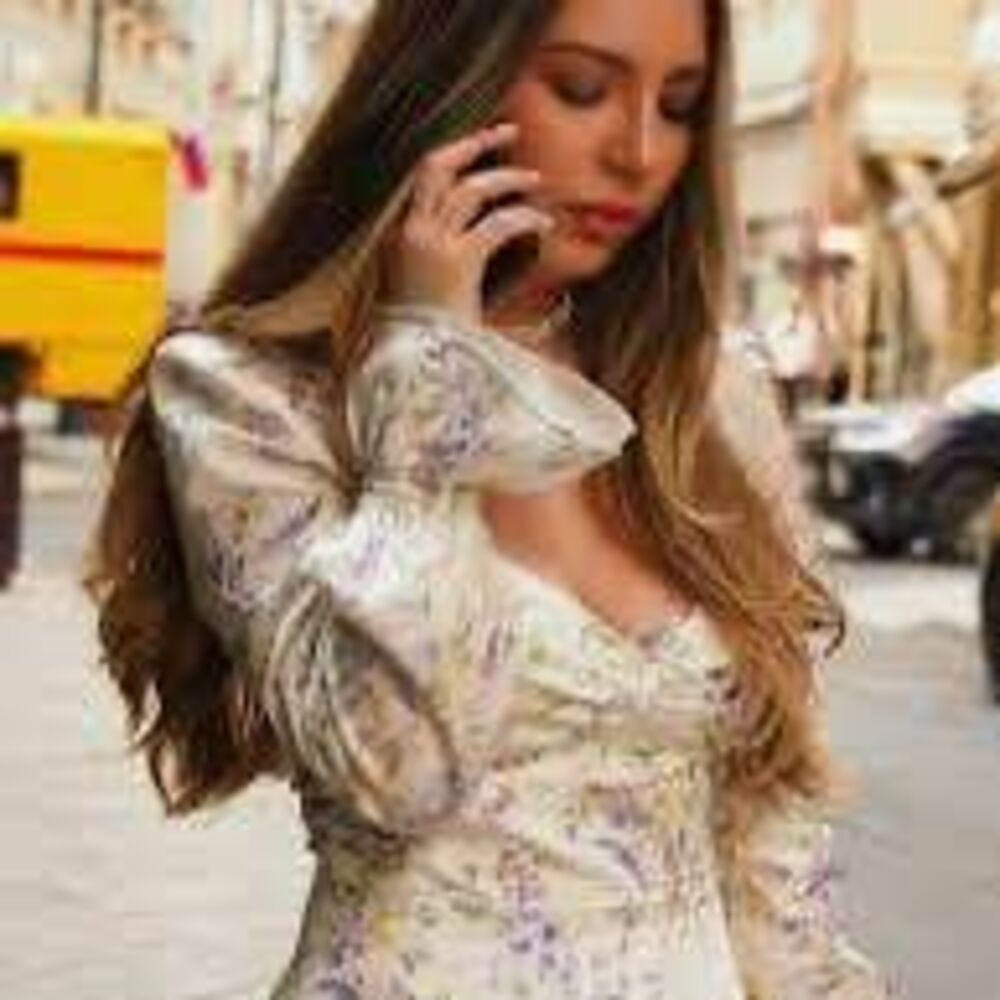 LIMÉ Floral Satin Mini Dress with Lace Trim